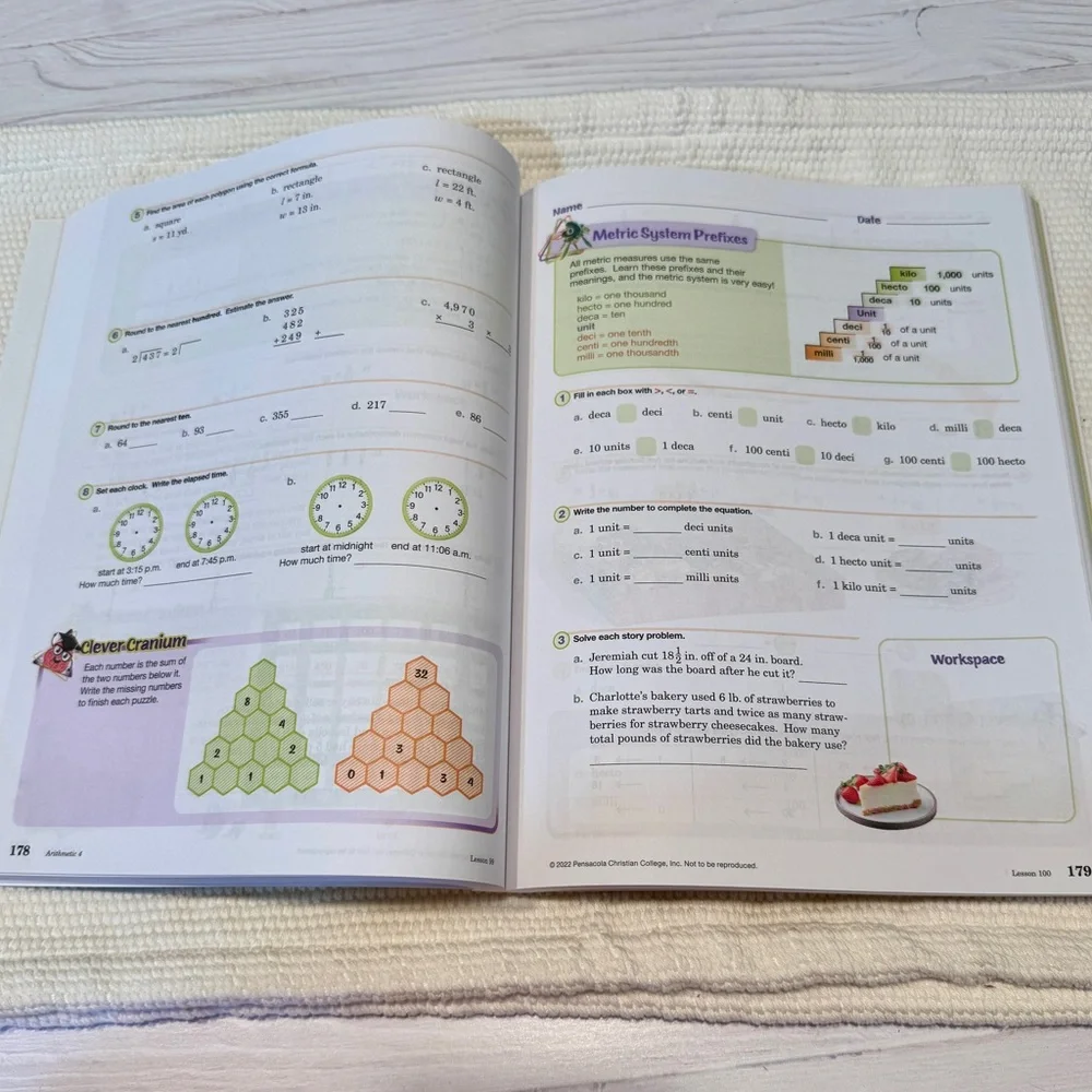 Abeka Arithmetic Grade 4 Math Work-Text - Picture 4 of 4